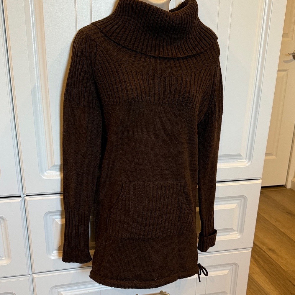 Say What? Dark Brown Cowl Neck Sweater